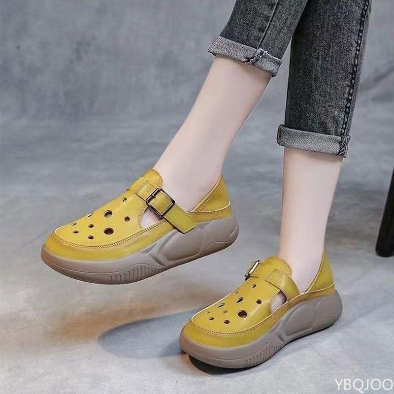Women Fashionable versatile Sandals New Summer Casual Simple Solid Color hollow out Lightweight Breathable women shoes