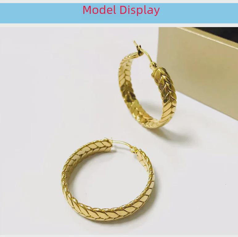 Kolczyki z kłosami pszenicy ze stali nierdzewnej 18k