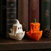 Creative Ghost Gift 3D Printed Ghost/Pumpkin Boat Figurine, Ornament, Mini Pumpkin Shape Decoration Desktop Decoration, Fun for Office Study Halloween