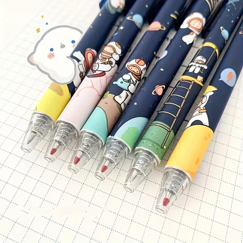 8 Pcs Space astronaut themed gel pen, daily office writing ballpoint pen, 0.5mm fine tip, smooth writing (black ink)