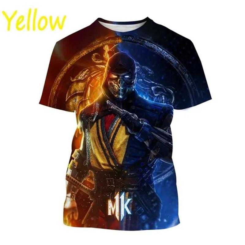 Plus Size FUGUIS Zomer Hot Selling Mortal Kombat Game 3D Print T-shirt Korte Mouw Street Style Cool Heren Casual T-shirt Tees Mannelijke Streetwear XL