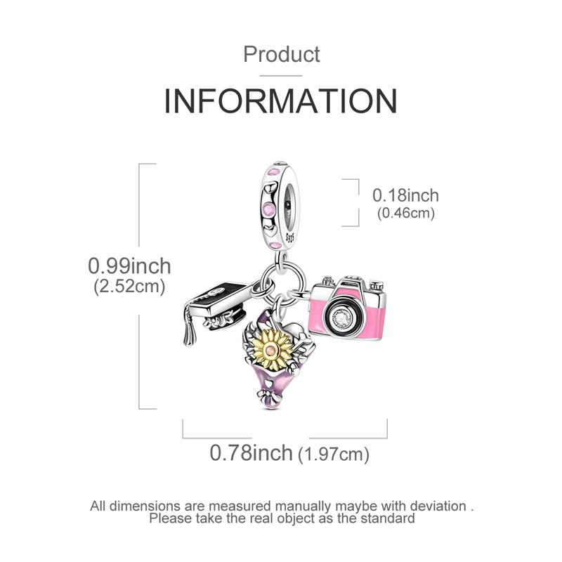1PCS Charm For DIY Making Bracelet 925 Silver Original Shine Zircon Charms Jewelry Wedding Birthday Gift For Women Mom Friend