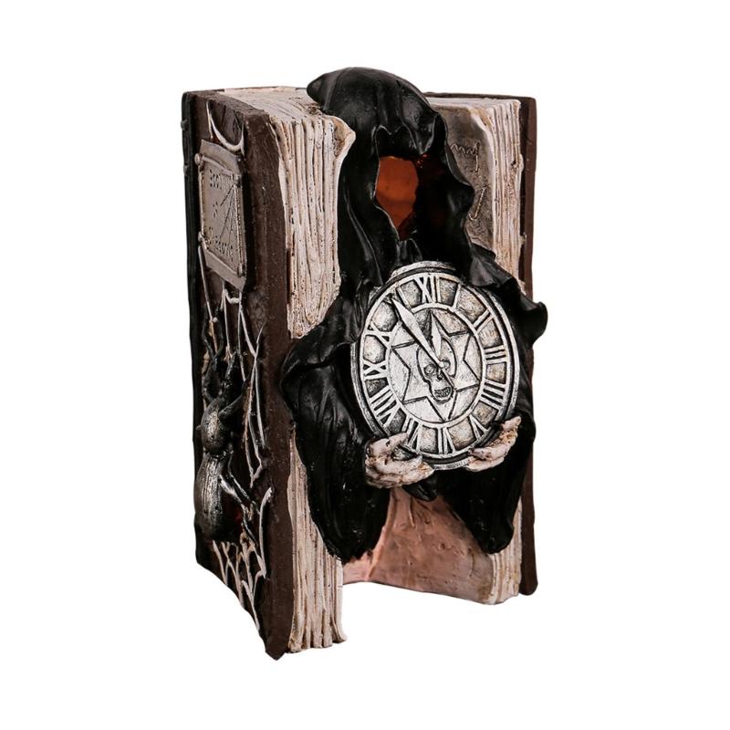 Hand Carved Specters Book Figurine Resin Artwork Mysterious Halloween Shelf Decors For Themed Parties