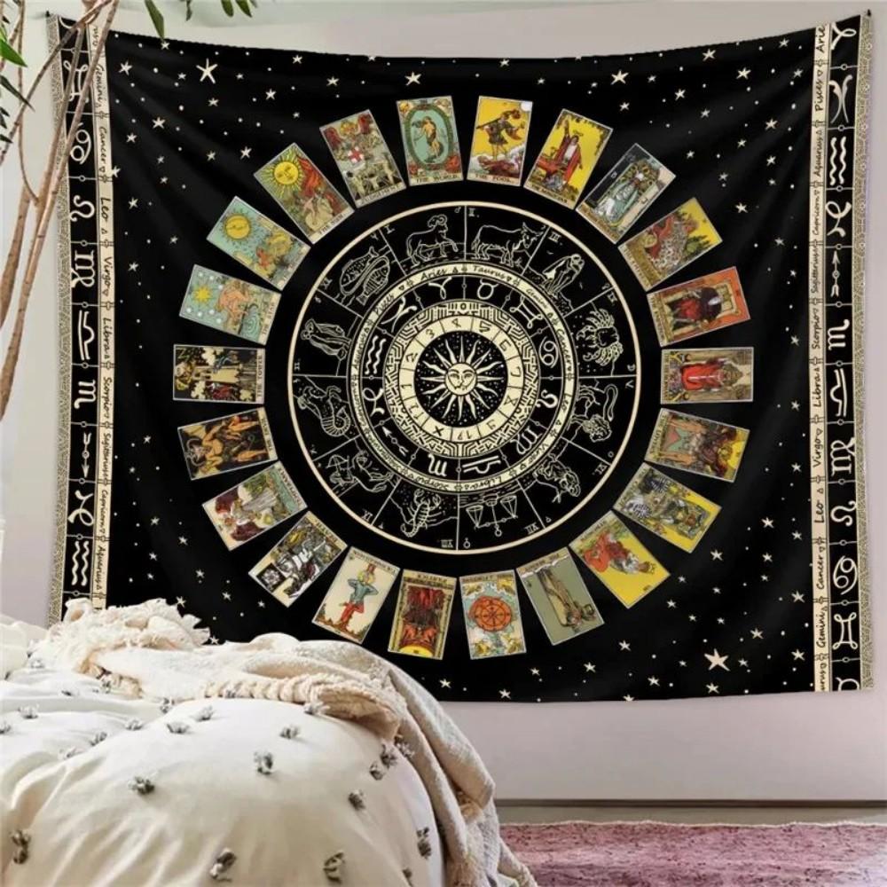 VIKAMA Illusionary Sun Moon Mandala Flower Tapestry  Beautiful Interior Home Decoration Bedroom Living Room Wall Hanging