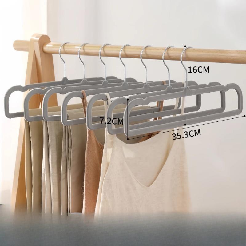 Special Plastic Hanger for Flocking Pants Rack Organization, Anti-slip and Seamless Pants Hanging Rack for Home Use