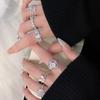 Crown White Diamond Zircon Temperament Retro Personality Adjustable Ring Open Ring Stacked Index Finger Ring