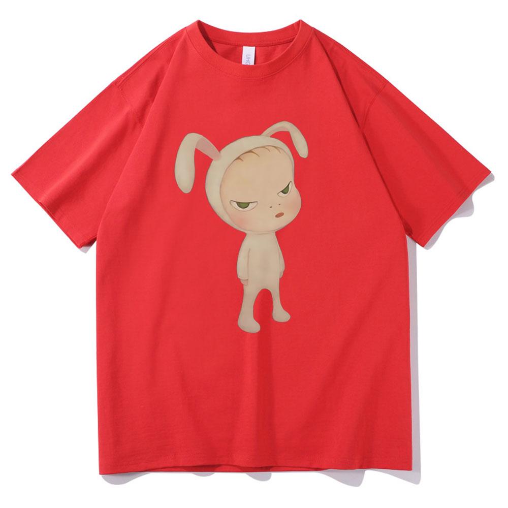 

Yoshitomo Nara Baby Bunny Costume Graphic Print Tshirt Men Women Funny Cartoon Oversized Tshirts Summer Male Cotton T Shirts S