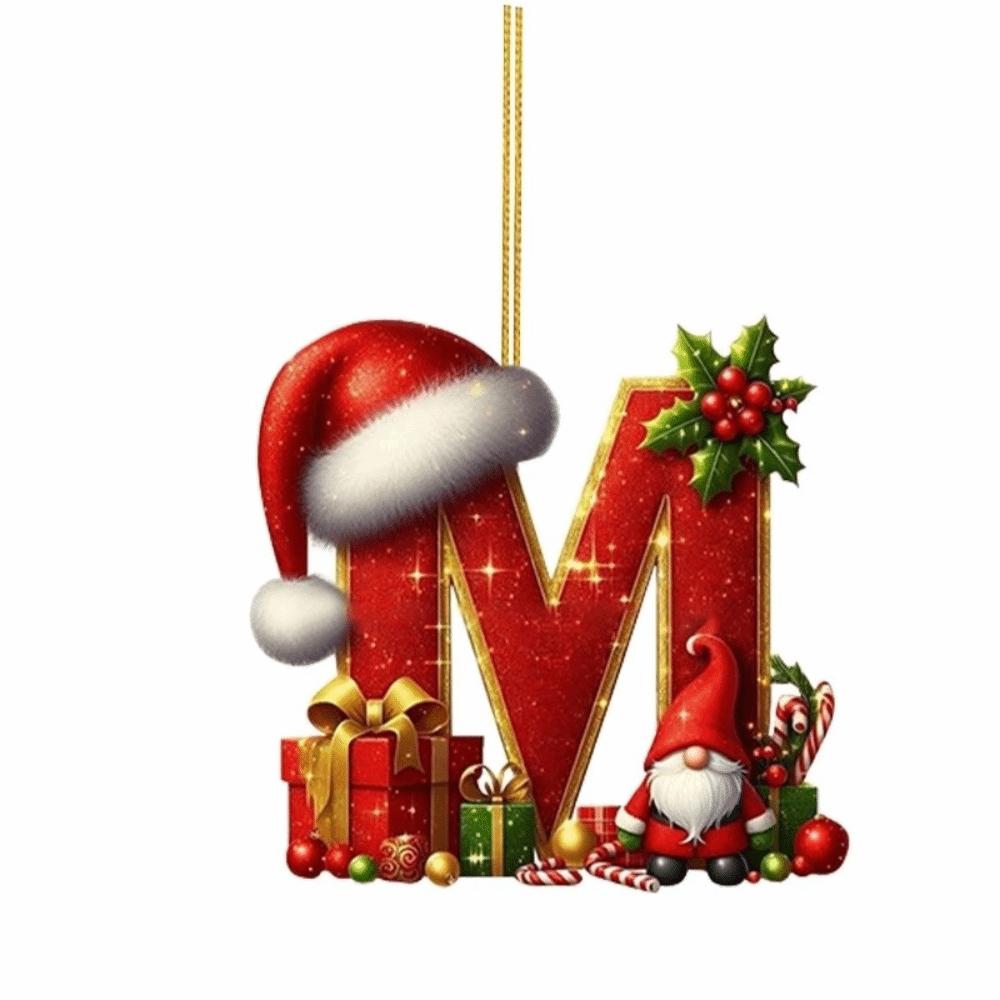 New 26 Letter Christmas Decorations Personalized Design DIY Christmas Tree Hanging Pendant Acrylic Xmas Letter Decoration Gifts