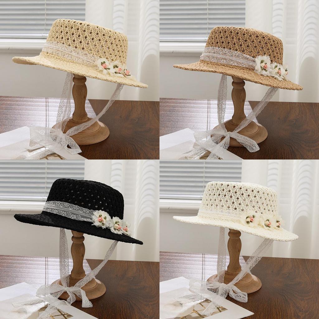Straw Sun Hat With Wide Brim For Summer Beach Vacation Sun Protection