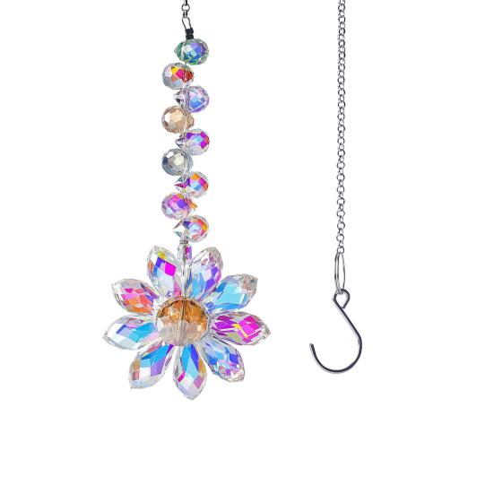 

Стеклянный Цветок Ловец Солнца Подвесное Украшение Для Дома Улицы Сада Автомобиля Зеркала Заднего Вида Создатель Радуги Цветочная Подвеска