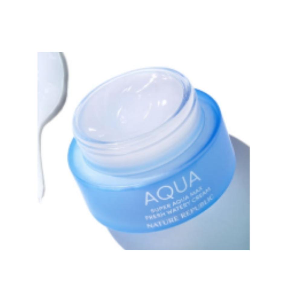 Nature Republic Super Aqua Max Watery Cream (80ml): Iconic Deep Sea Hydration & Skin Prep Solution for Flawless Makeup Application Fresh