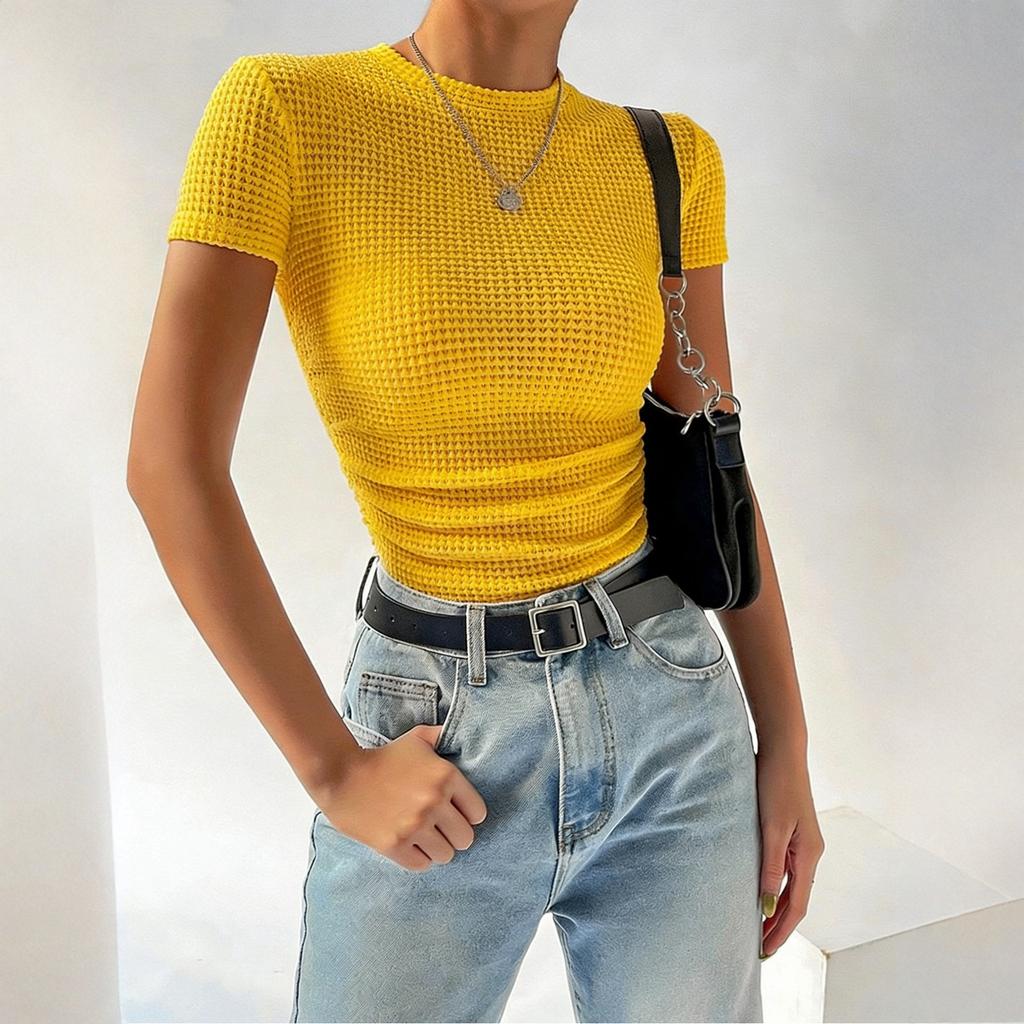 Women's Casual Round Neck Pullover Short-sleeved T-shirt Top