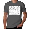 Black Whit Geometria T-Shirt Soft Casual Short Sleeve Cotton Tee