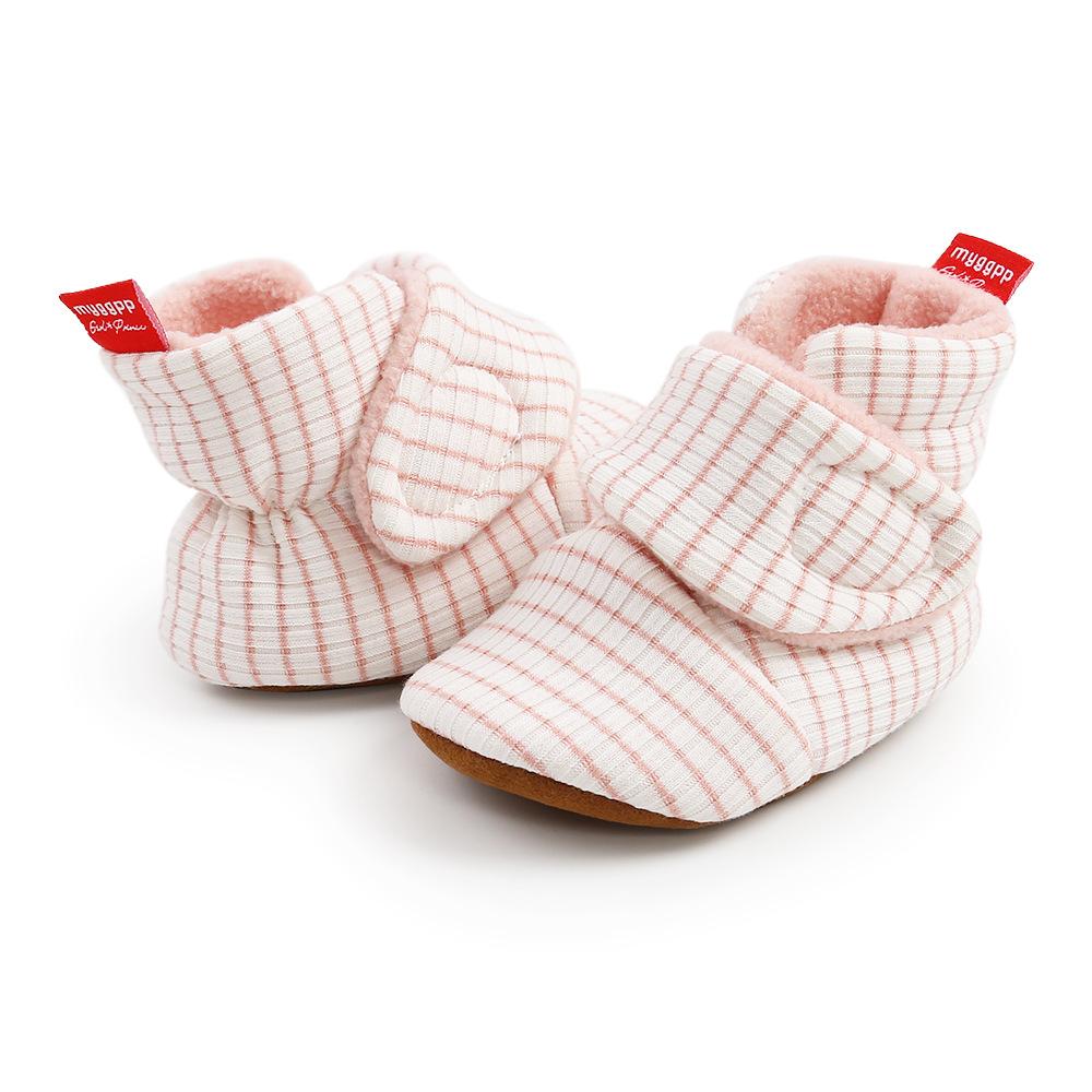MYGGPP Autumn and Winter Striped Cotton Shoes Cotton Boots Baby Shoes Warm Shoes Baby Shoes Toddler Shoes