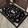 Vintage Skull Moon Phase Floor Mat Non Slip Machine Washable Crystal Velvet Floral Celestial Design Carpet