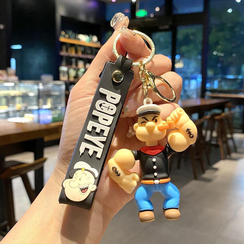 Cartoon Anime Popeye Key Pendant Poppy Poppy Doll Elementary School Bag Pendant Tide Play Keychain large