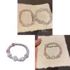 Pearl Crystal Heart Bead Bracelet With Stretchy Design For Women Gift