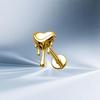 Herzförmiger Katzen-Ohrknochen-Stecker Piercing Schmuck mit lila Zirkon G23 Titan - Designer-Stil, Modisch, Schlicht.