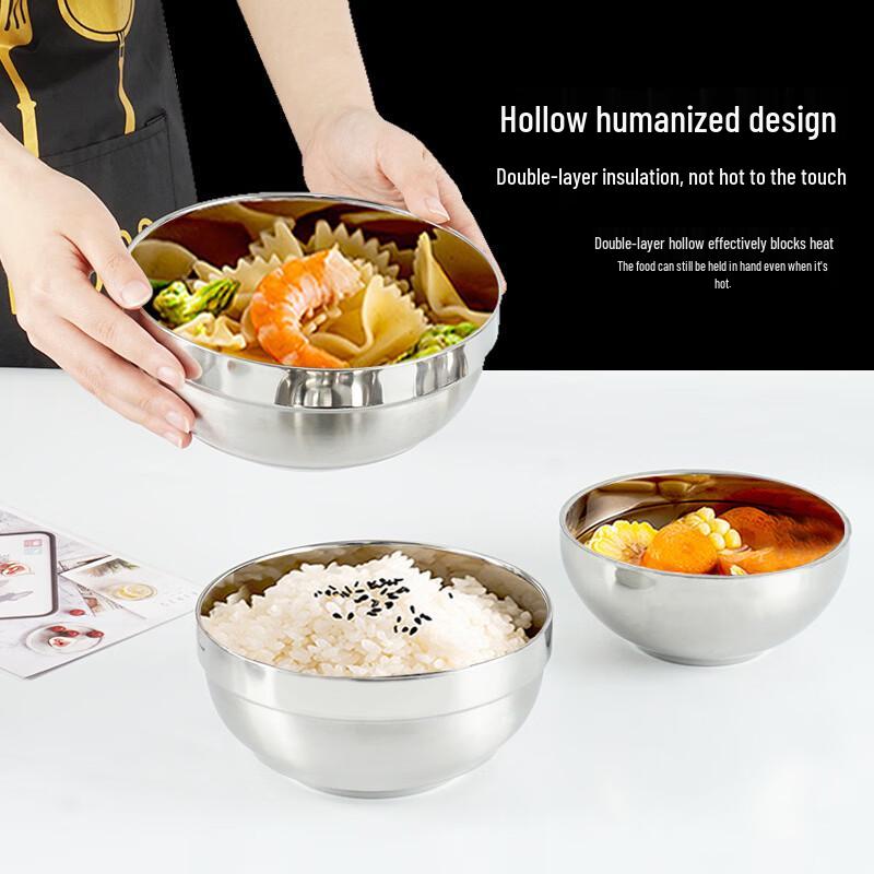 Double-Layer Stainless Steel Rice Bowl