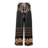 Women Summer Boho Palazzo Pants High Waist Wide Leg Floral Printing Casual Trousers With Pockets