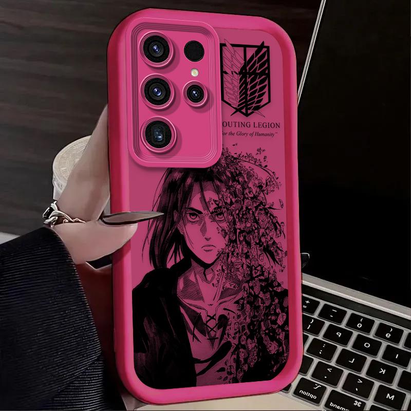 Anime Attack on Titan Eren Soft Case For Samsung Galaxy S24 S25 S23 Ultra S22 S21 Plus FE A36 A26 A16 A06 A56 A15 A25 A35 A55 5G