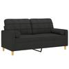 2-seater Sofa - Maison Exclusive - Seat Width 140 Cm - Black Polyester Fabric - Metal Structure