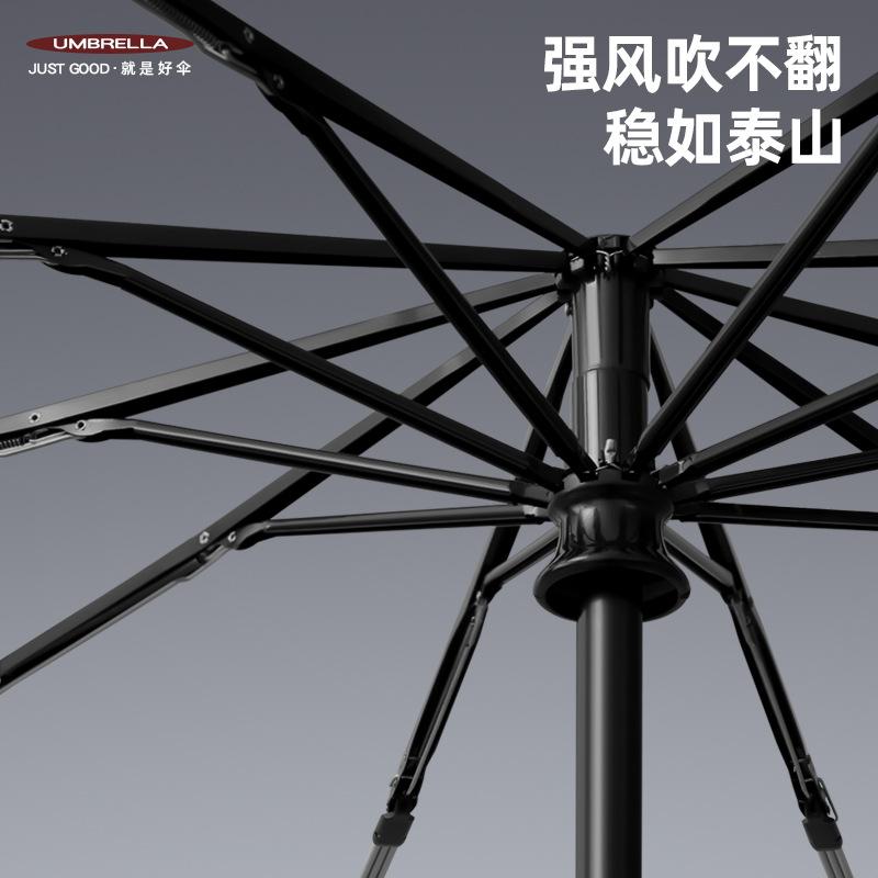 10-Bone Three-fold Automatic Umbrella, Vinyl Umbrella Sunscreen Dual-purpose Simple