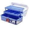 Multi-functional Portable Handled Plastic Art Supply Craft Storage Tool Box Container Case with Two Trays
