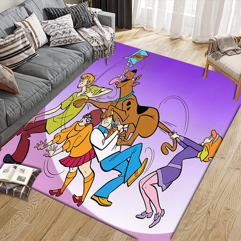 Tappeto Quadrato Stile Cartone Animato Carino Scooby-Doo, Tappetino Antiscivolo per Casa Ufficio, Regalo Perfetto per i Fan.chl