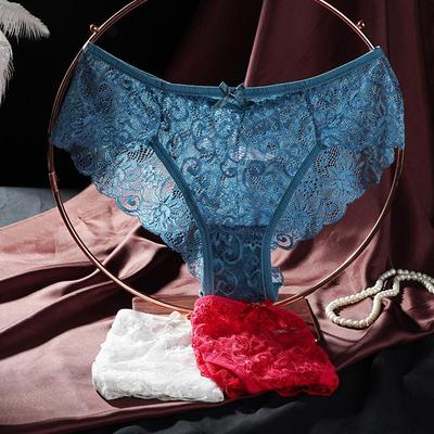 3Pcs/Pack Sexy Women's Lace Panties Underwear Transparent  Floral Bow Soft Female Lingerie Briefs