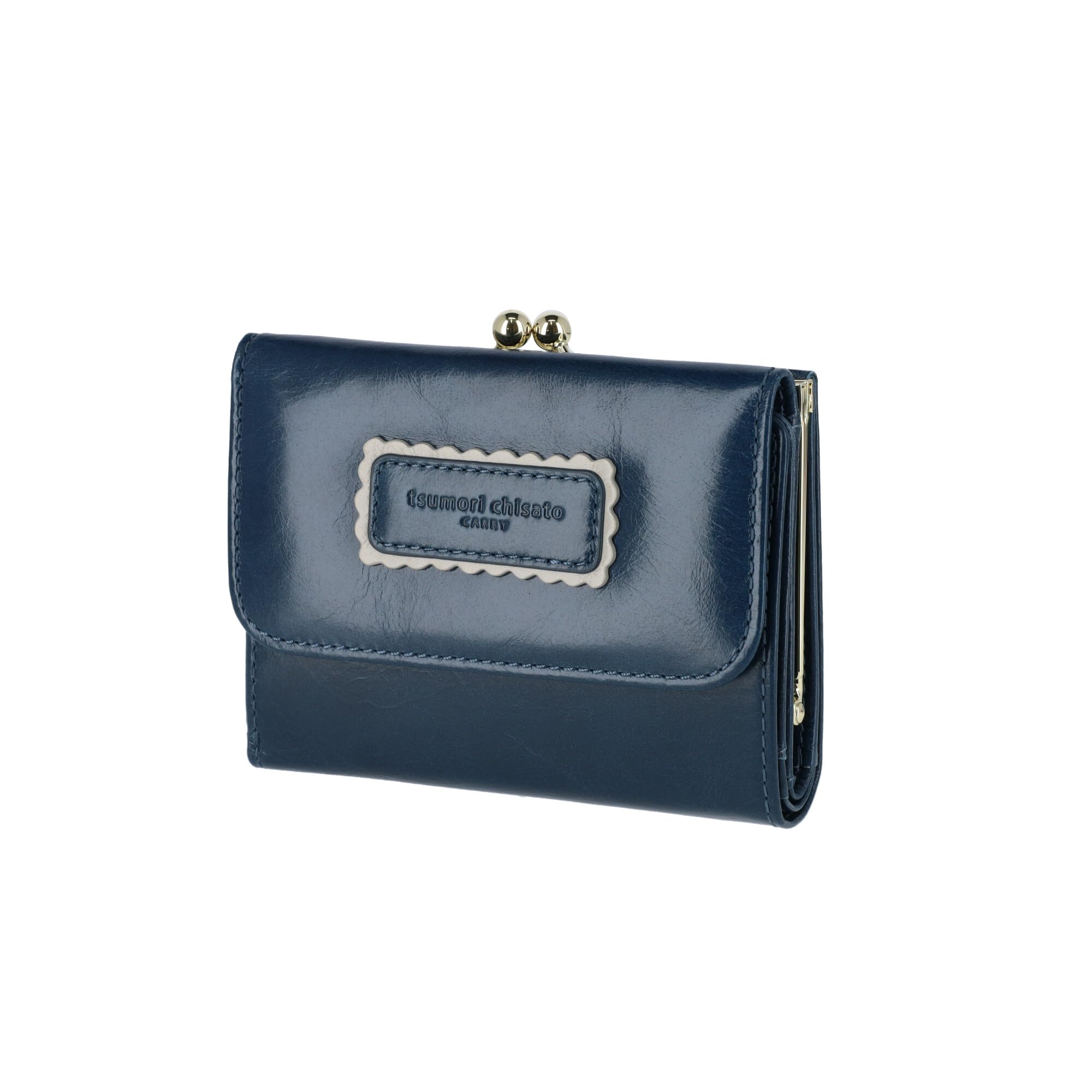 

Tsumori Chisato Простой двухцветный зажим Средний кошелек, Темно-синий, Трехскладной кошелек