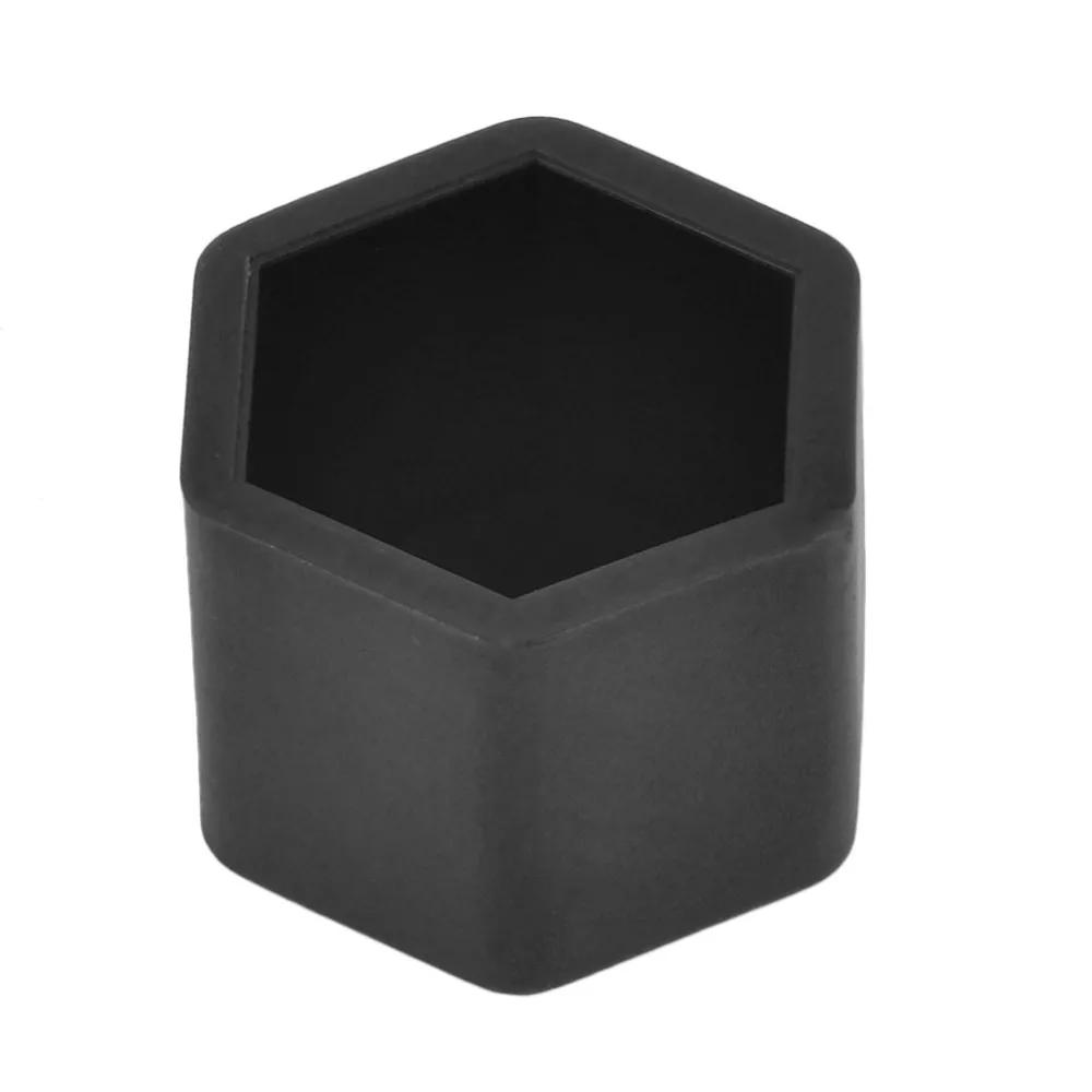 20Pcs/Set 19/21mm 19# 21# Silicone Hollow Hexagonal Screw Cover Car Wheel Hub Caps Tires Exterior Decoration Protecting Black