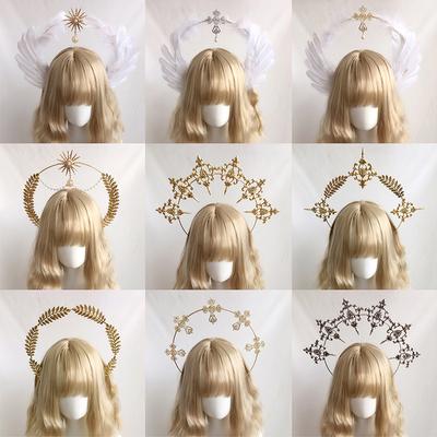 1 set Halo coroană înger pene aripi caciulă Halo zeiță bentiță KC toaletă accesorii gotic Lolita