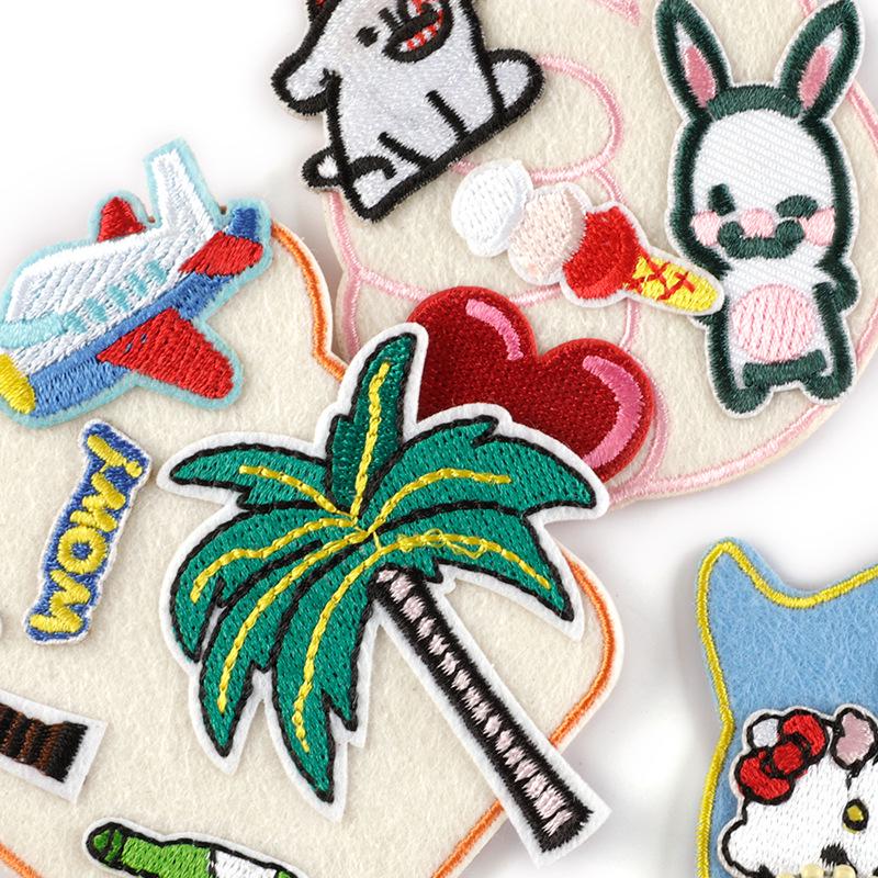 Korean INS Style Luggage Tag Keychains - DIY Anti-Lost Bag Accessory with Embroidery Blank Cloth Patch
