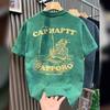 American Heavy Short-Sleeved T-Shirt Men'S Loose Trendy Brand Half-Sleeve Printed T-Shirt Cotton Top Retro
