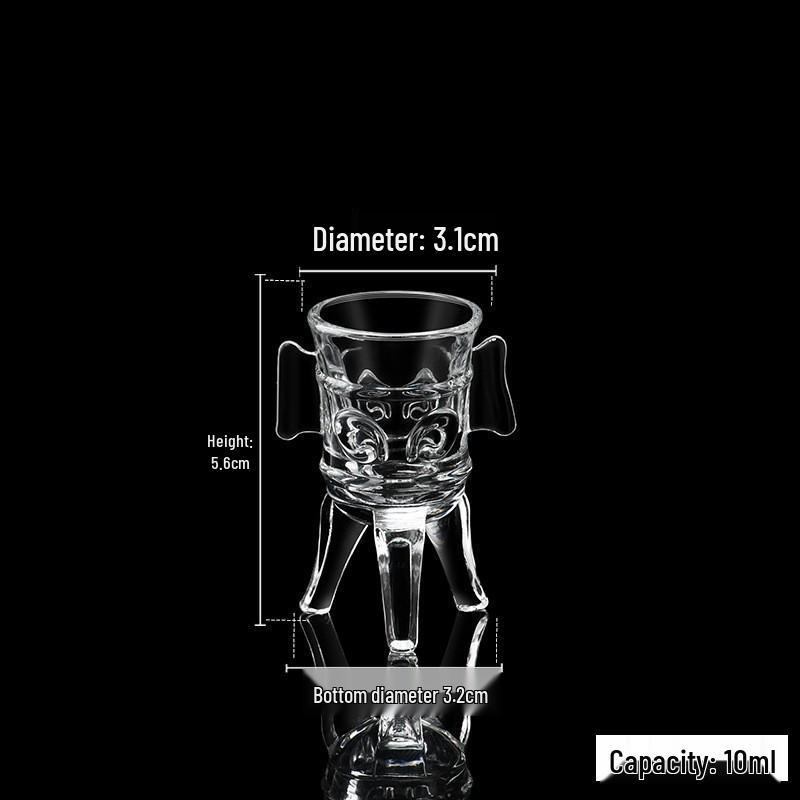 Антикальный трехногий стеклянный бокал для вина - Ретро-чаша Китайского Императора.