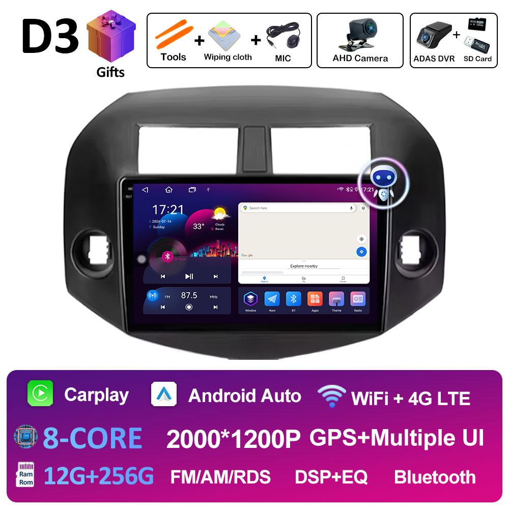 Android Auto Wireless Carplay For Toyota RAV4 3 XA30 2005 2006 2007 2008 2009 2010 - 2013 Car Video Radio Multimedia Player WIFI