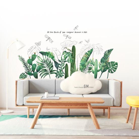 Autocolant detașabil cu frunze de banană în formă de cactus Decal mural Mural Decor camera de zi