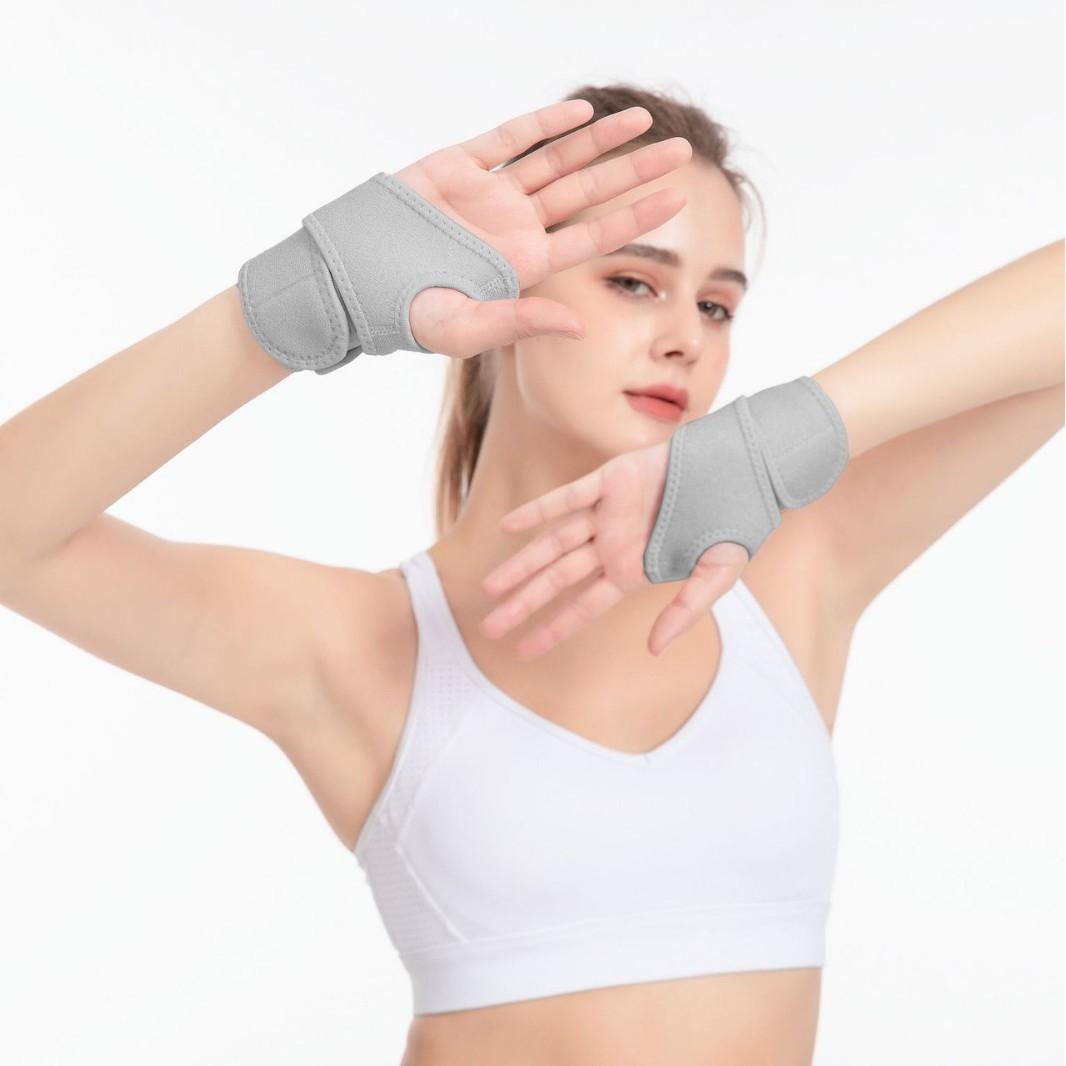 Breathable Wrapped Pressurized Wrist Guard with Thumb Open Hole for Badminton Tennis Sports Support one pair