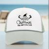 Christmas Pattern Trucker Cap with Rope and Heat-Pressed Logo