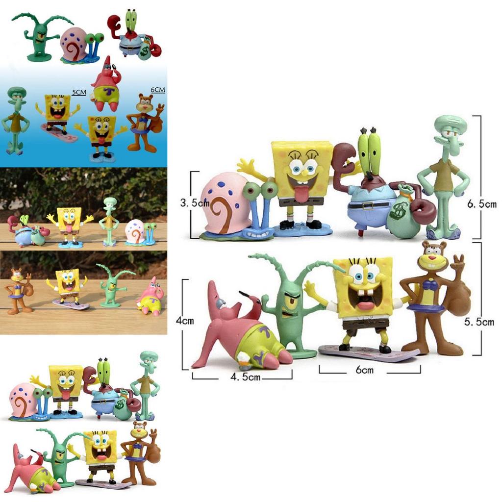 Premium 8-teiliges Spongebob Schwammkopf Patrick Star Thaddäus Tentakel PVC Figuren Set
