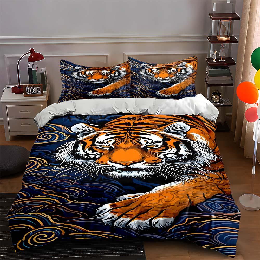 

Tiger, swirling, bold. Bedding Duvet cover sets Duvet covers Pillowcases gifts (1 * Duvet Cover 2 * Pillowcases, without duvet insert) 135x200cm