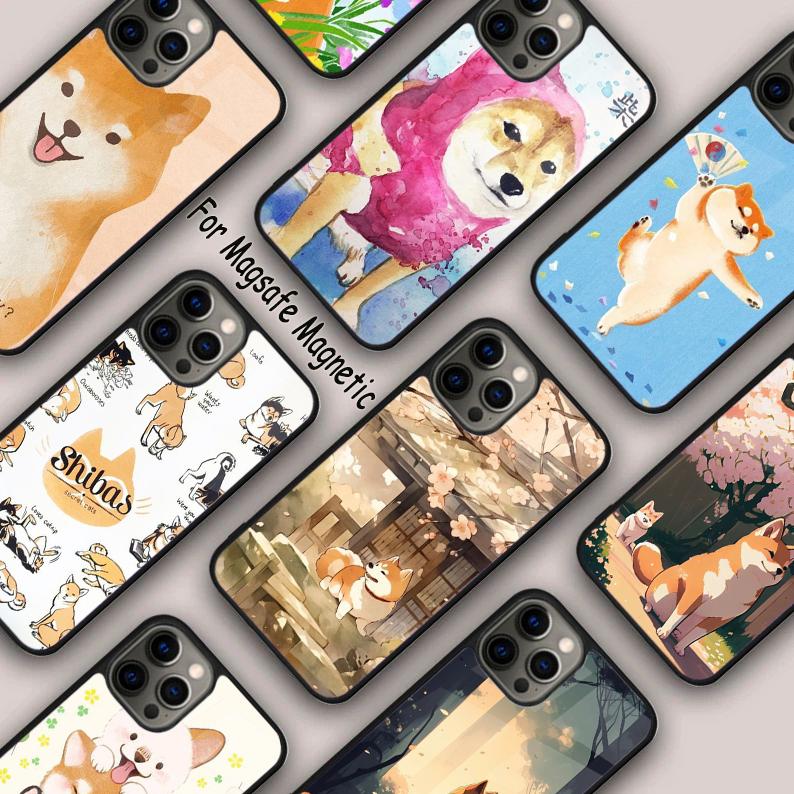 Cute Kawaii Shiba Inu Magnetic Phone Case For APPLE iPhone 17 Air 16 14 13 12 Pro Max 15 Plus Wireless Charge With MagSafe Cover