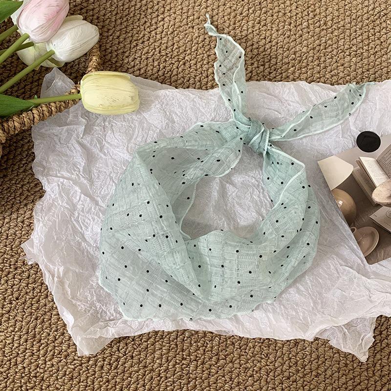 Headscarf summer women's pastoral new summer thin breathable sunscreen neck protection scarf triangle scarf scarf women's waist silk scarf