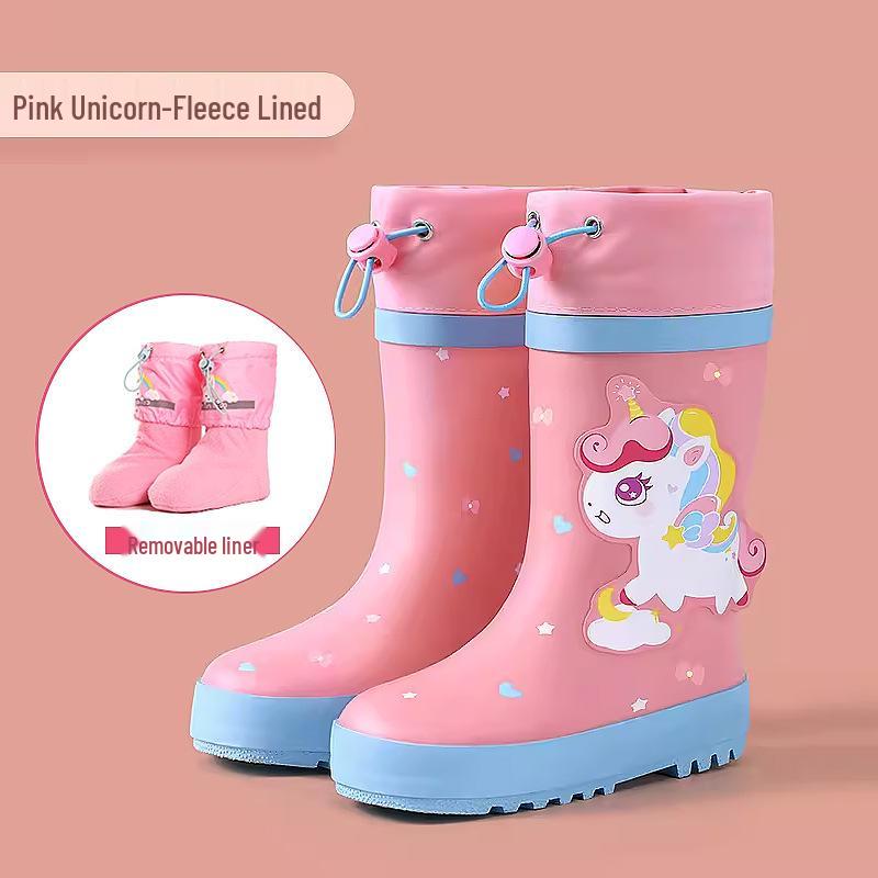 Kinder Wasserdichte Rutschfeste Regenstiefel für Jungen & Mädchen – Strapazierfähige Gummischuhe für Regentage.
