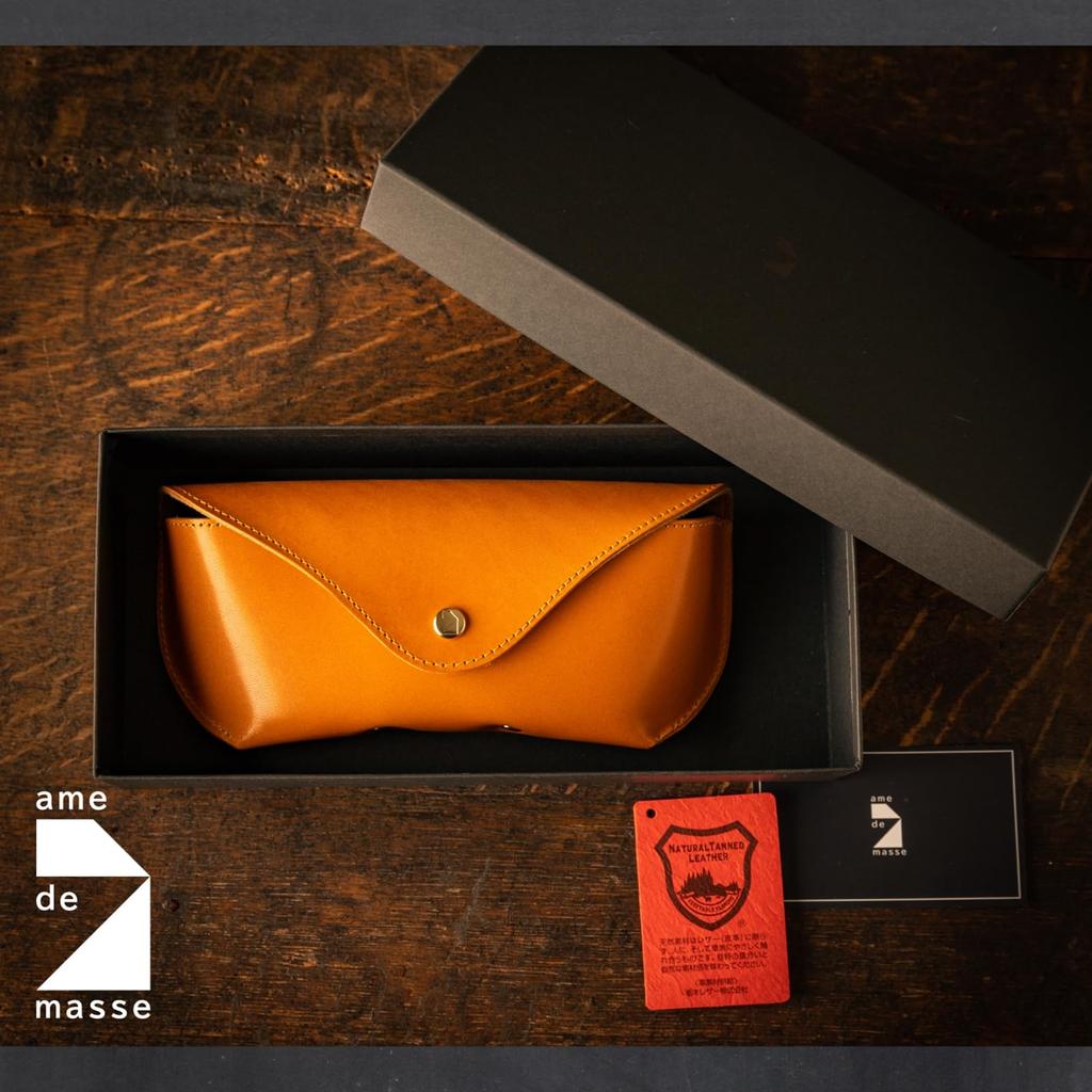 AME DE MASSE Leather Eyeglasses Case Made in Japan Tochigi Genuine