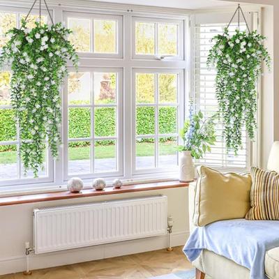 1/2Pcs Hanging Artificial Flower Vine UV Resistant Faux Drooping Floral Plants Plastic Ivy Home Wedding Indoor Outdoor Garden Yard Decoration