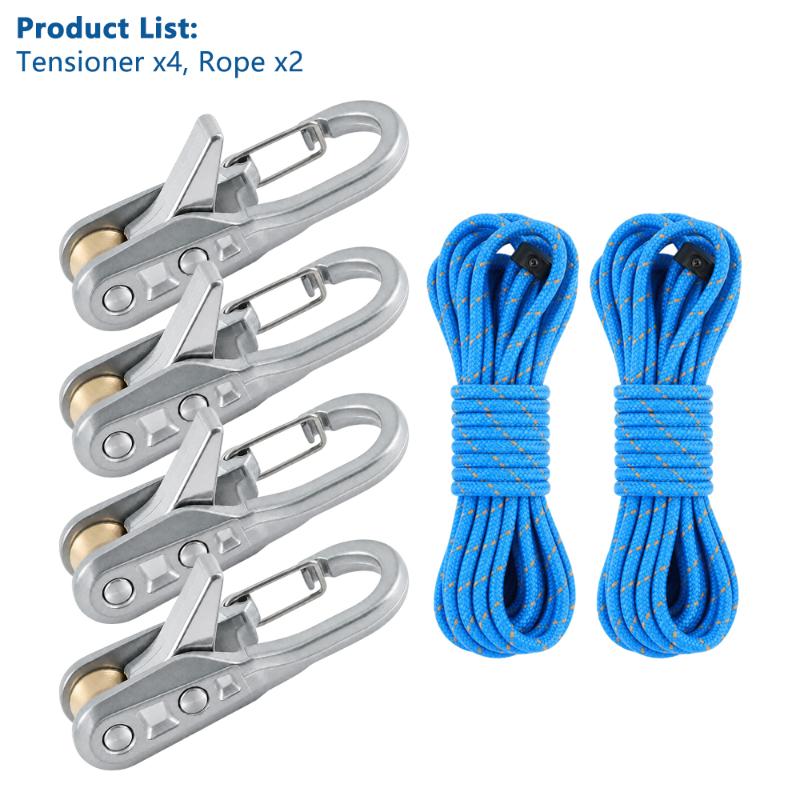 Heavy Duty Rope Tightening Tool with Non-Slip Roller Durable Rope Tensioner for Camping Hiking Tent Guyline Setup