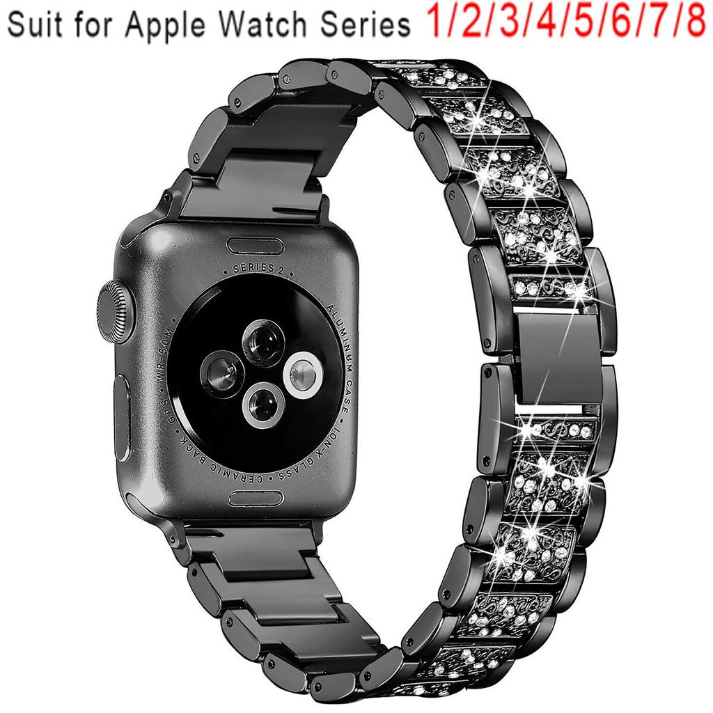 Diamant Bling Armband für Apple Watch Armband 40mm 45mm 44mm 41mm 42mm 38mm Metallarmband für IWatch Serie 8 7 SE 6 5 4 Damen Armband