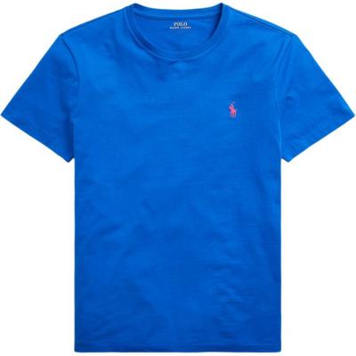Polo Solid Color Logo Embroidered Slim Fit Crew Neck Short Sleeve T-Shirt Men Tops Blue MNPOTSH1N821229-400